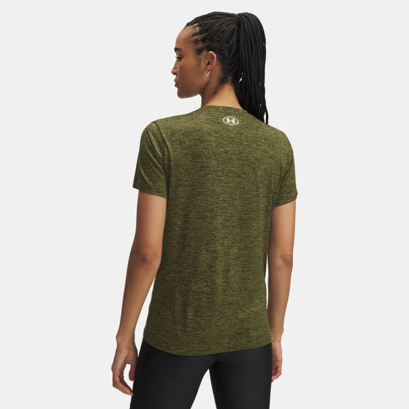 اندر ارمر تيشيرت نسائي بياقة على شكل حرف  بتقنية